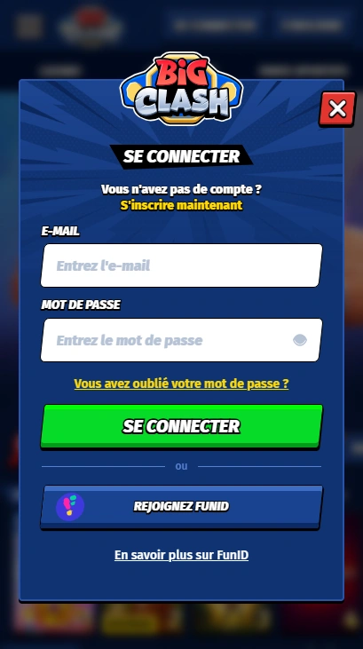 Connexion à Clash Big Casino pour les Joueurs en France
