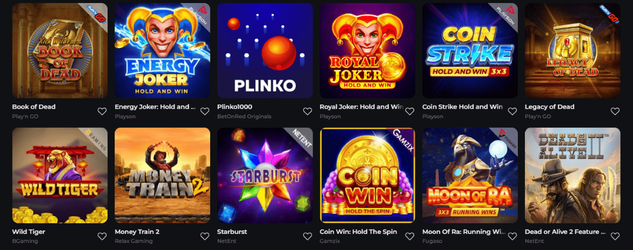 Avis des Meilleurs Jeux au Casino Bet On Red en Ligne 2025