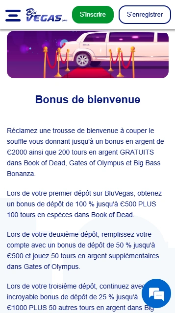 Bonus de Bienvenue sur Casino Blu Vegas Vérifié Bonus sans Dépôt au Vegas Blu Casino pour les Joueurs Français