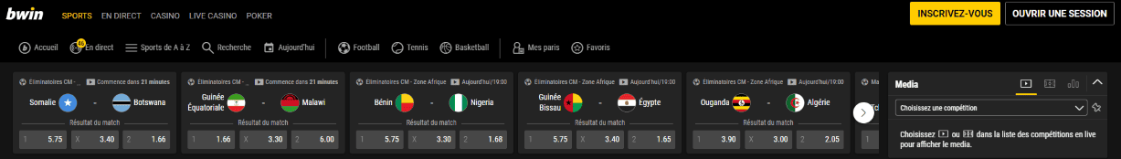 Paris Sportifs au B-WIN Casino Parier sur des Événements Sportifs au Casino en Ligne BWin