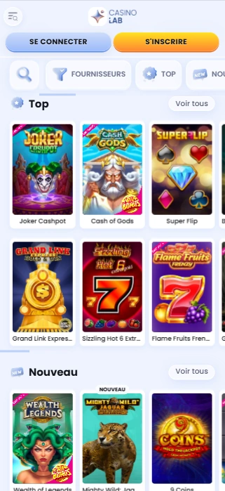 Lab-Casino FR Avis avec des Top Jeux