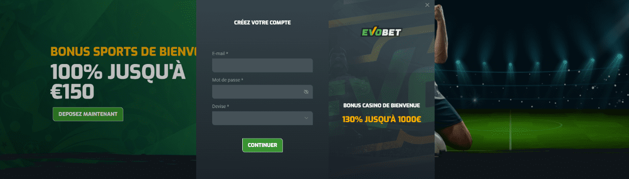 S’inscrire sur EVOBET Casino Connexion à FR BetEvo Casino et Jouez sans Restriction