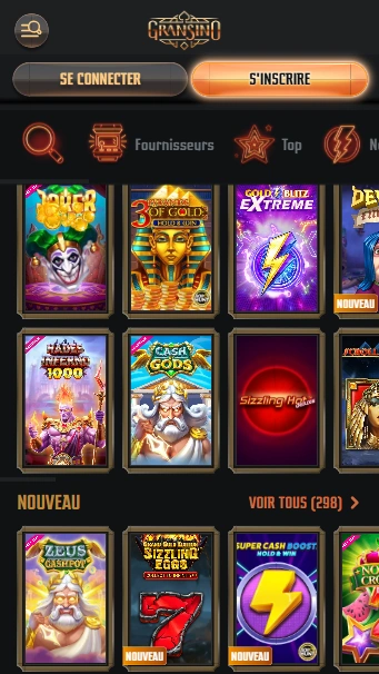 Explorez Excellent Jeux sur Fiable CasinoGransino en Ligne