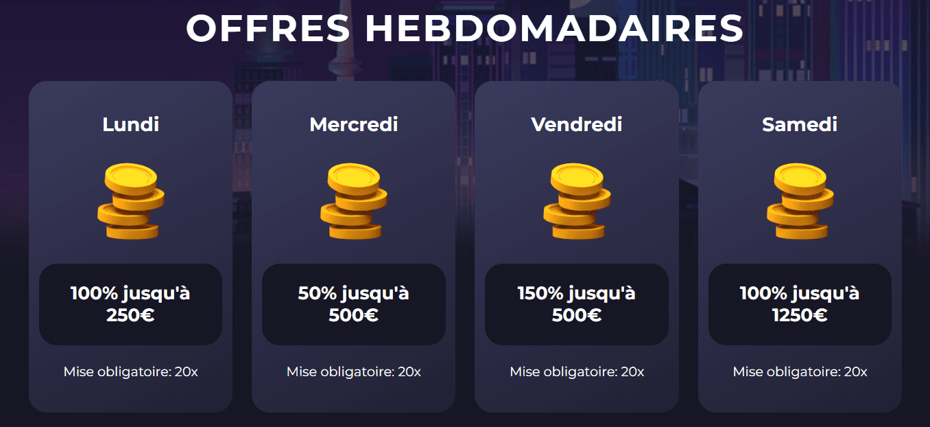 Hebdomadaires Offres au Casino sur Web Gxmble FR