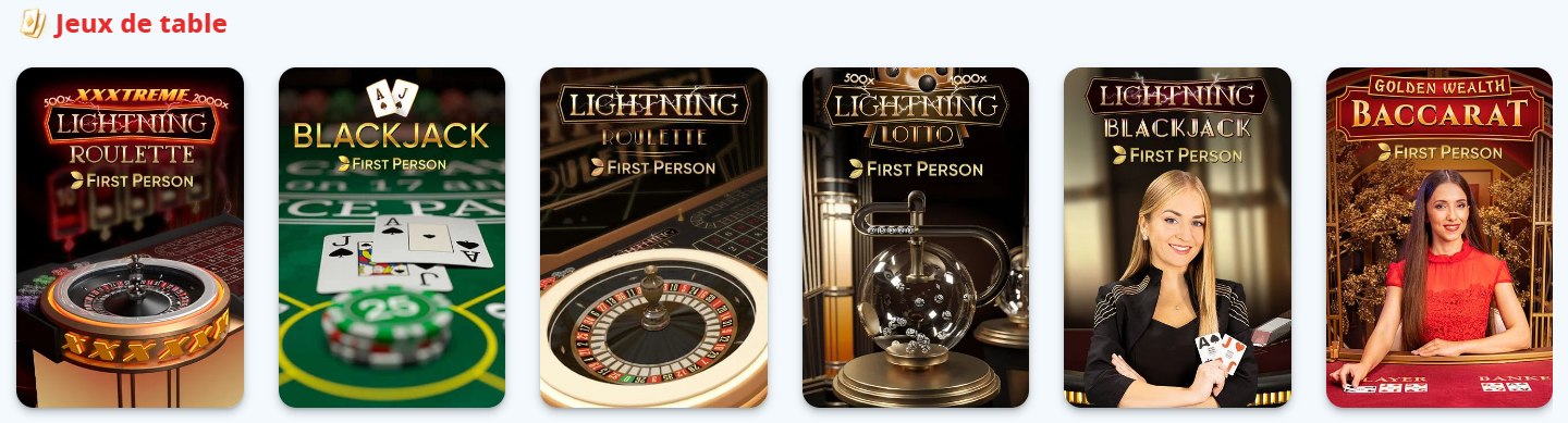 Jeux de Société au Infinity Casino Infinity-Casino avec Jeux de Table sur le Net