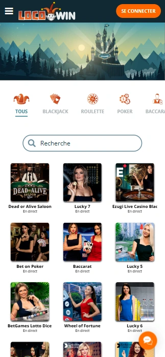 WinLoco FR Presente Superbe Croupier en Direct Jeux pour le Plaisir