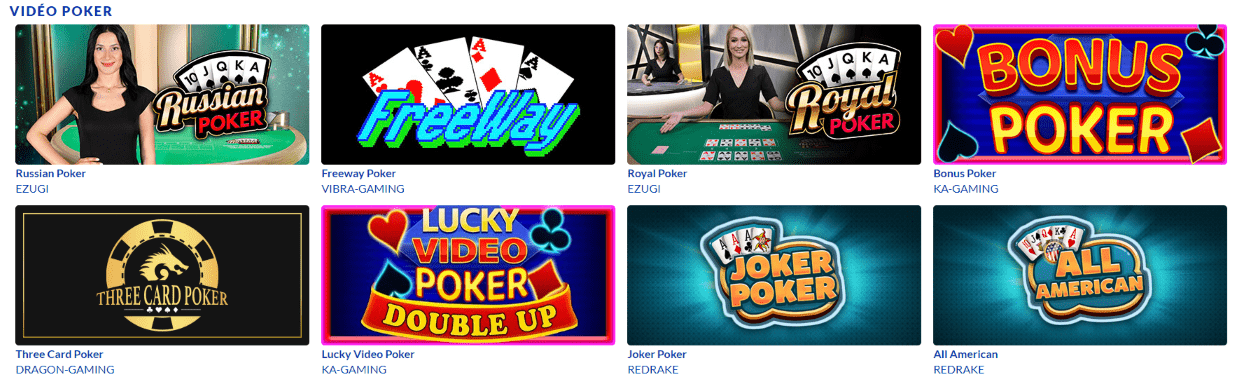 Video Poker au LuckyTreasure Casino Treasure Lucky Casino Video Poker Jeux en Ligne France