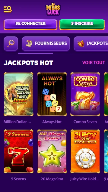 Jackpots Jeux au Casino Midas Luck Un Grand Succès sur LuckMidas Casino avec Sérieux Jeux du Jackpot