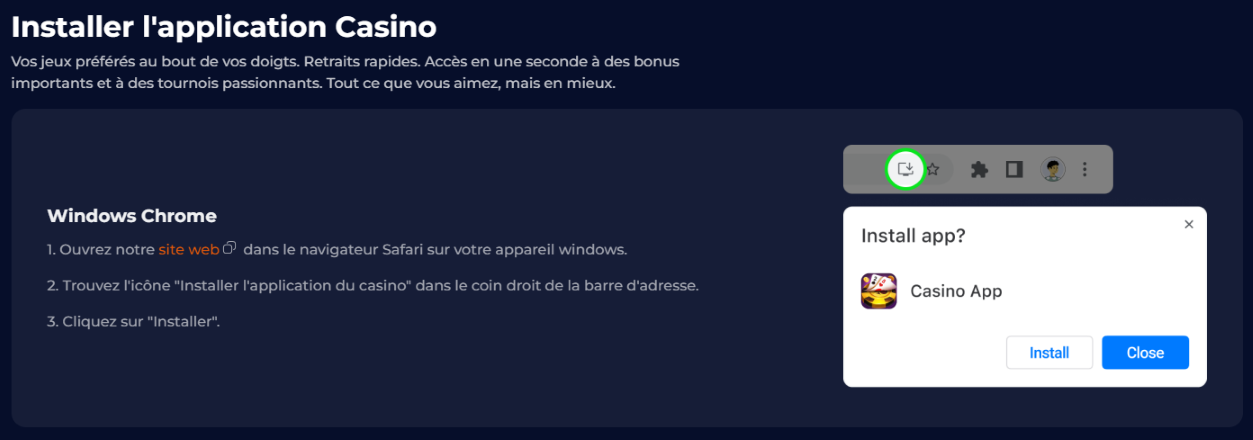 NineCasino sur Desktop Nine Casino Application sur Desktop Francophone