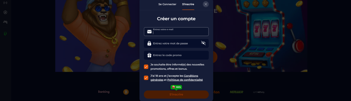 Inscription au NineCasino Connexion à Nine Casino Français
