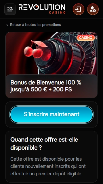 Bonus de Bienvenue sur Casino-Revolution Obtenir no Deposit Bonus Code au Casino Revolution en Ligne pour le Plaisir