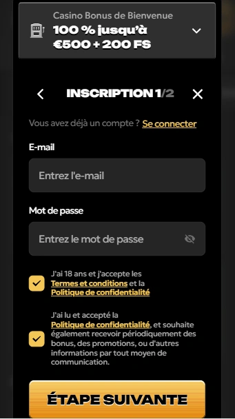 Inscription à Casino Spinsy Enregistrer un Nouvel Utilisateur et Connexion à Casino Spinsy3 pour le Plaisir