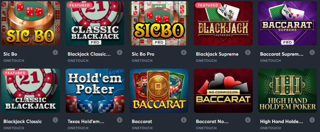 Sportsbet io Casino comment jouer aux jeux de table?