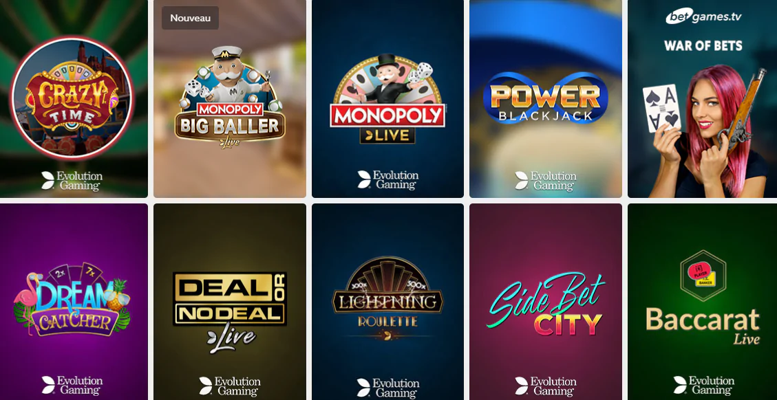 Choix de jeux de croupiers de casino en ligne StickyWilds