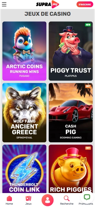 Jeux au SupraPlay Casino Essayer de Jouer Superbe Jeux sur FR Supra Play pour le Plaisir