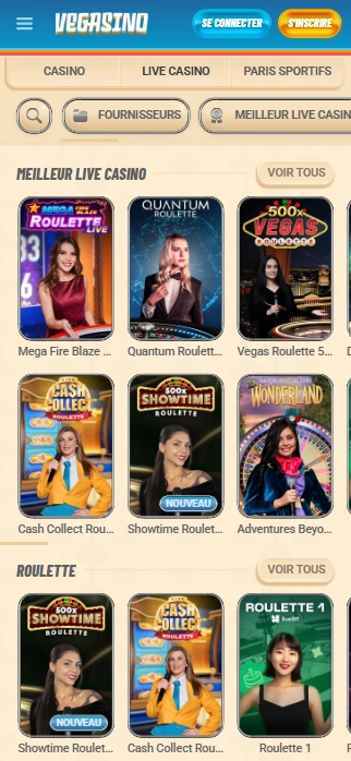Casino en Ligne Vegasino Presente Meilleur Croupier en Direct Jeux