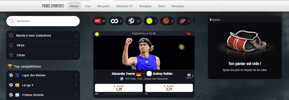 Paris Sportifs sur Winamax Casino CasinoWinamax Propose les Paris les Plus Rentables sur les Événements Sportifs en 2025