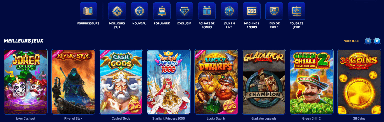 Tous les Jeux sur Wonaco Casino en Ligne